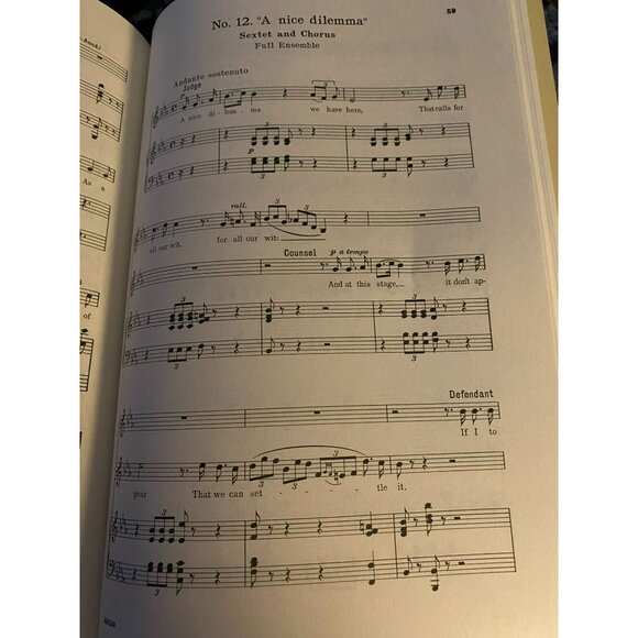 G. Schirmer Edition Of "Trial By Jury" 1941 Musical Score Gilbert and Sullivan - Picture 9 of 11